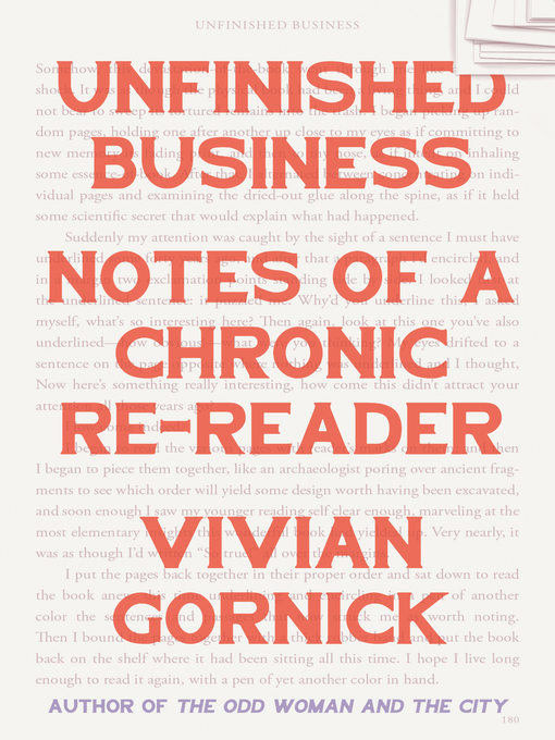 Title details for Unfinished Business by Vivian Gornick - Wait list